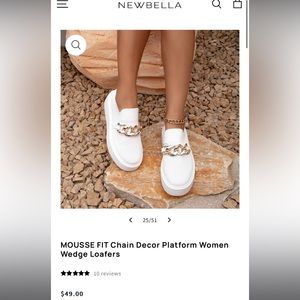 NewBella MOUSSE FIT Chain Decor Platform Women Wedge Loafers - New!
